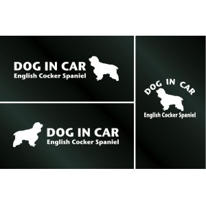 画像: ドッグステッカー『DOG IN CAR』イングリッシュコッカースパニエル 3枚組