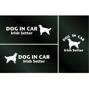 画像: ドッグステッカー『DOG IN CAR』アイリッシュセター 3枚組