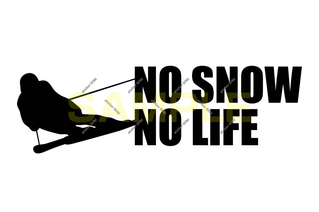 画像1: NO SNOW NO LIFE ステッカー スキー4 (Sサイズ)