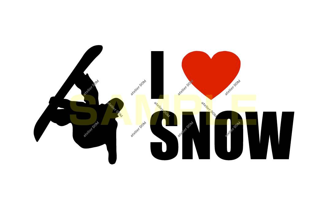 画像1: I LOVE SNOW ステッカー スノーボード1(Sサイズ)