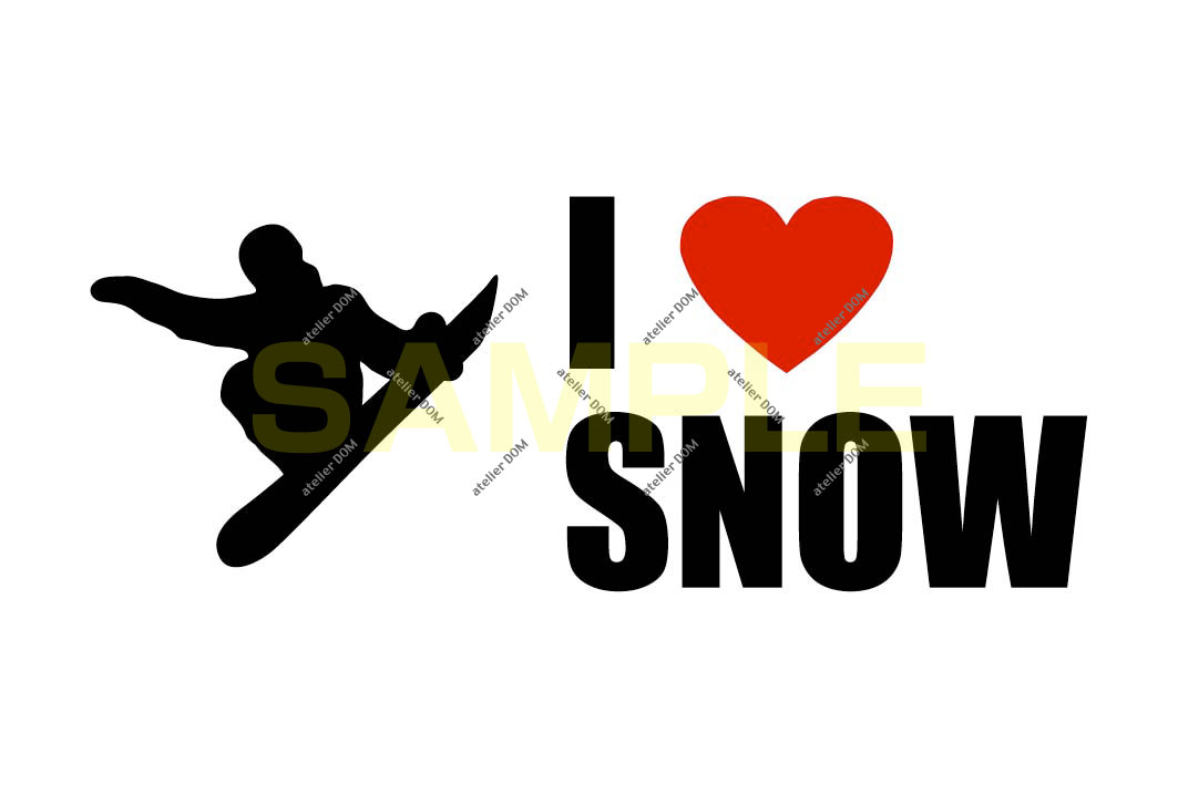 画像1: I LOVE SNOW ステッカー スノーボード3(Lサイズ)