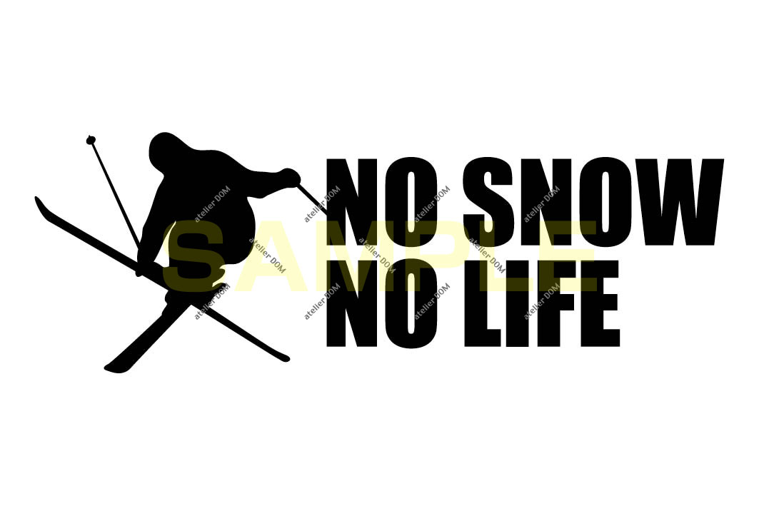 画像1: NO SNOW NO LIFE ステッカー スキー1 (Sサイズ)