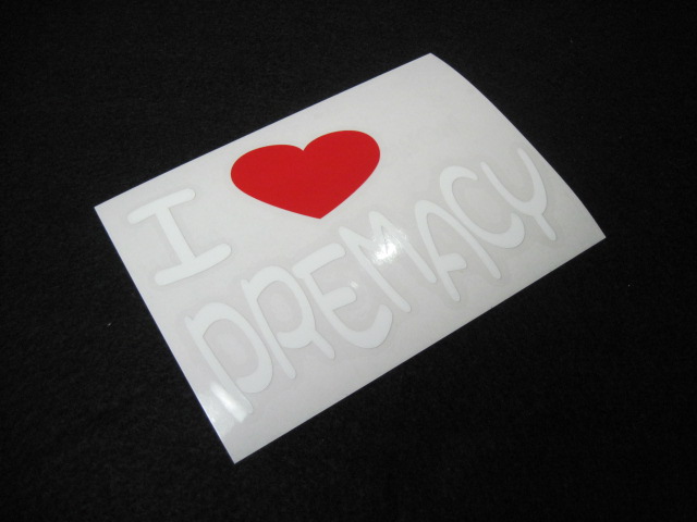 画像: I LOVE PREMACY まるもじステッカー