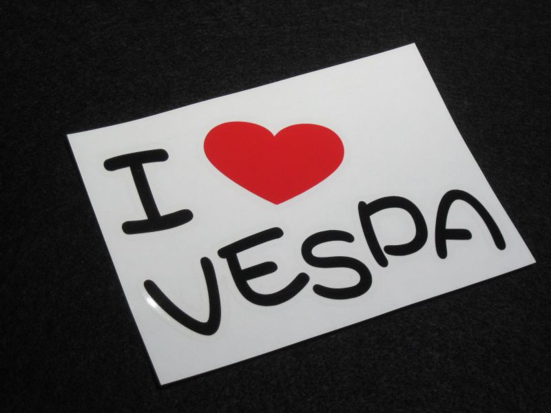 画像: I LOVE VESPA まるもじステッカー