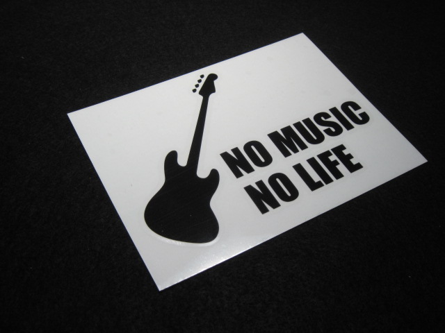 画像: NO MUSIC NO LIFE ステッカー ジャズベースタイプ (Sサイズ)