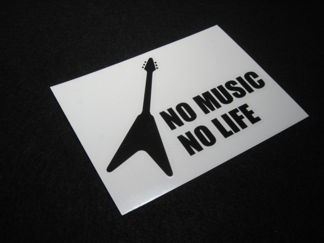 画像: NO MUSIC NO LIFE ステッカー フライングVタイプ (Sサイズ)