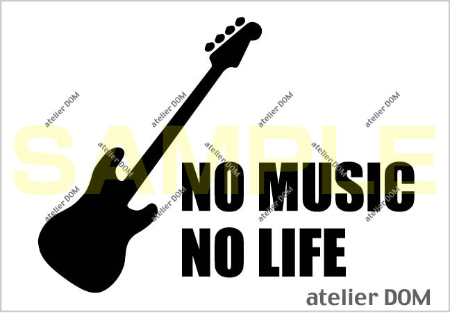 画像1: NO MUSIC NO LIFE ステッカー プレシジョンベースタイプ (Sサイズ)