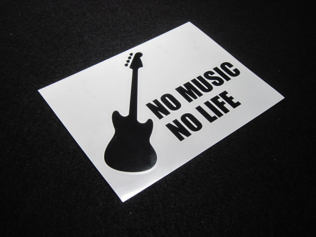 画像: NO MUSIC NO LIFE ステッカー ムスタングベースタイプ (Sサイズ)