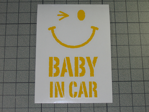 画像:  BABY IN CAR ニコちゃんステッカー Bタイプ