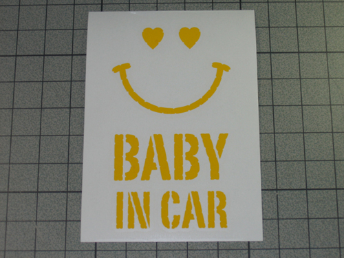 画像:  BABY IN CAR ニコちゃんステッカー Cタイプ