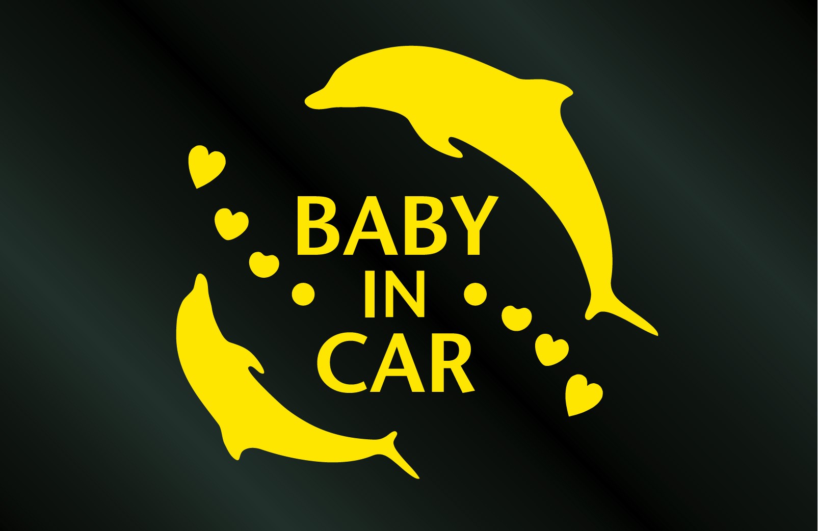 画像1: ハワイアン BABY IN CAR イルカステッカー