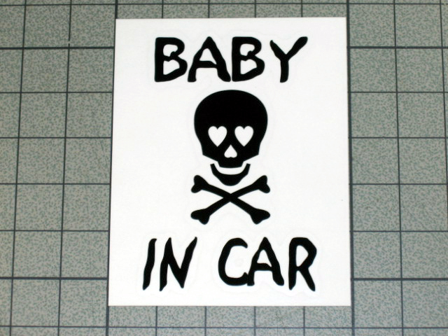 画像: BABY IN CAR ドクロステッカー Aタイプ