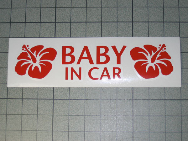 画像: ハワイアン BABY IN CAR ハイビスカス ステッカー