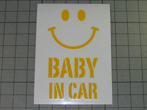 画像:  BABY IN CAR ニコちゃんステッカー Aタイプ