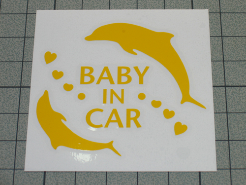 画像: ハワイアン BABY IN CAR イルカステッカー