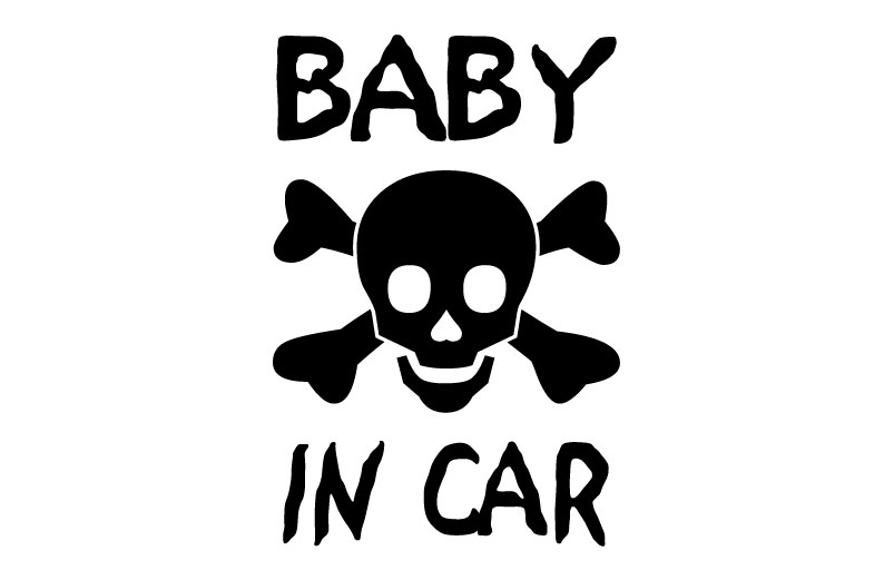 画像1: BABY IN CAR ドクロステッカー Bタイプ