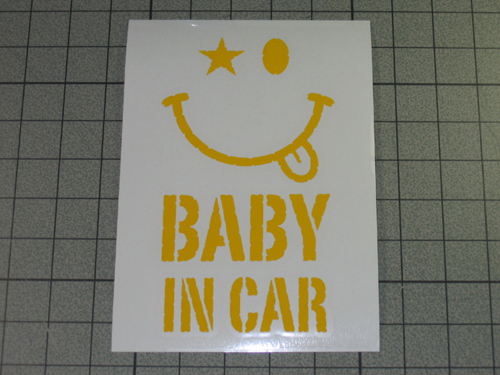 画像:  BABY IN CAR ニコちゃんステッカー Dタイプ