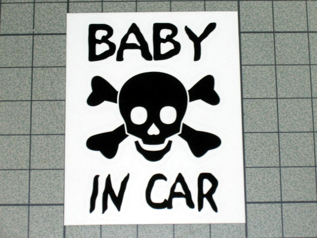 画像: BABY IN CAR ドクロステッカー Bタイプ