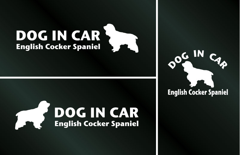 画像1: ドッグステッカー『DOG IN CAR』イングリッシュコッカースパニエル 3枚組